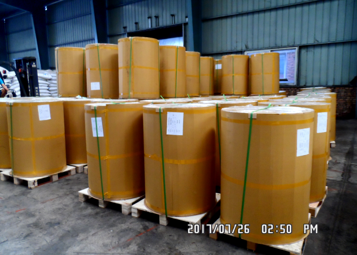 Single Side Mirror Glossy Coated Paper in White For Adhesive Sticker Producing