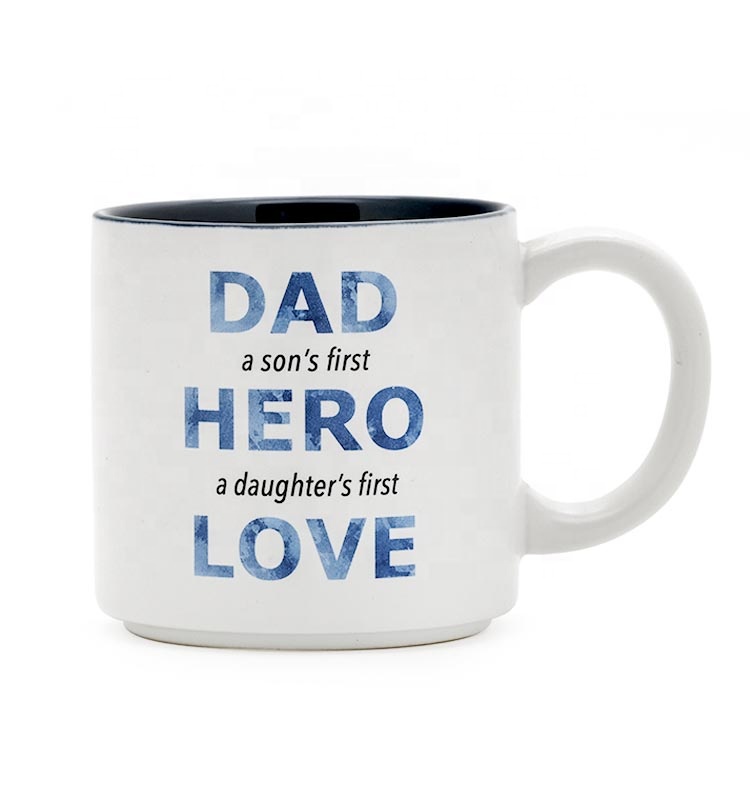 Ceramic Dad Mug Coffee Mug White Color with creative words "KING DAD" Customized 12Oz for gift