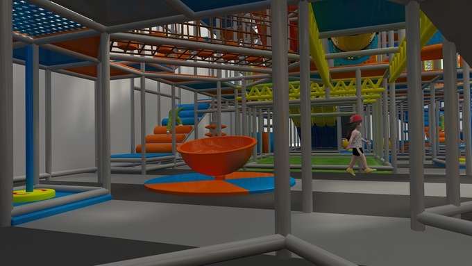 Indoor Play Structure With Slide Assembly Video Game Style Play Area Manufacturers