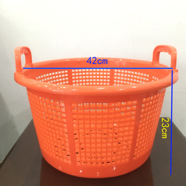 Small Stackable Plastic Fruit Baskets With Handles Main Orange
