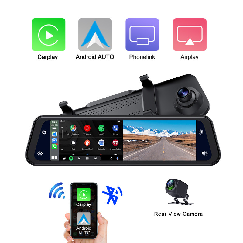 2K 1080P Android Wireless Carplay Dashboard Dash Cam 12inch Touch Screen