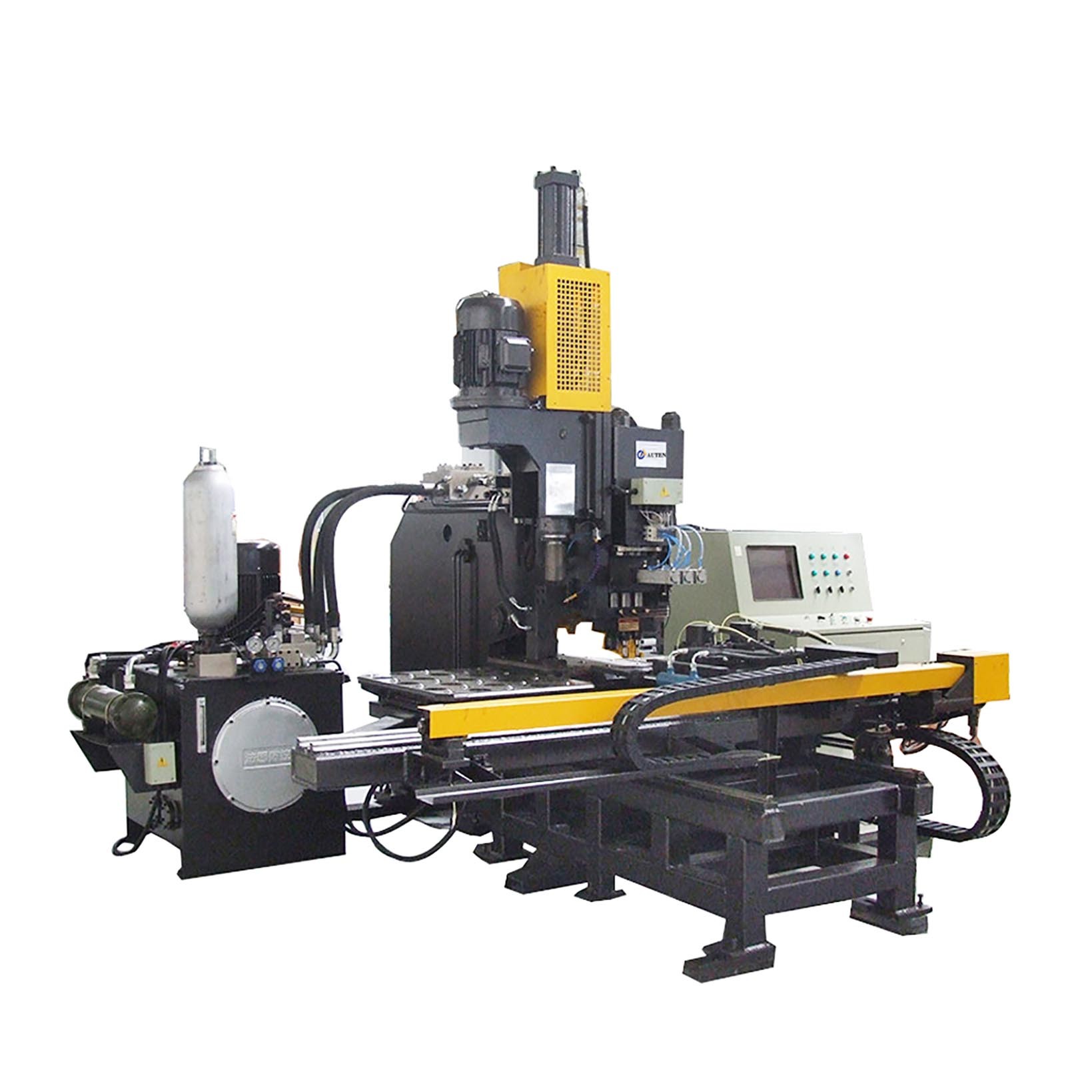 Hydraulic CNC Plate Drilling Machine Punching And Marking 3 Die - Stations