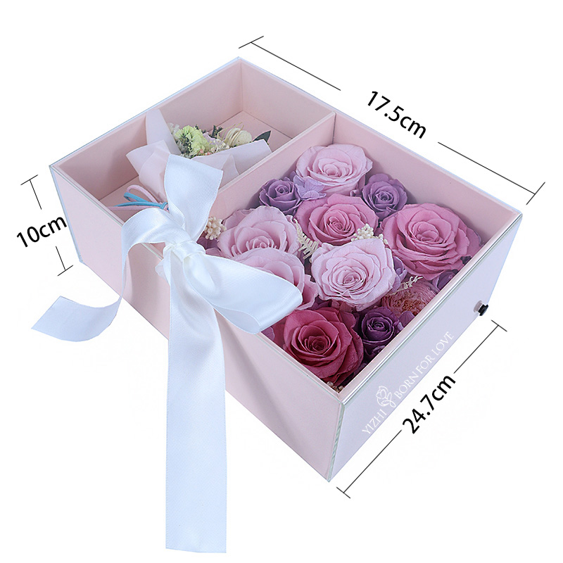 Dome Single Eternal Real Rose Preserved Flower Glass For Valentines Day Gift