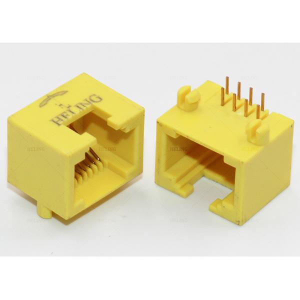 China Yellow Color 8 Pin Right Angle RJ45 Connector Unshielded Durable THT Mounting on sale China Yellow Color 8 Pin Right Angle RJ45 Connector Unshielded Durable THT Mounting on sale
