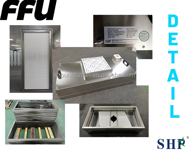 35kg Clean Room FFU Filter Large Air Volume HEPA Fan Filter Unit For Hotels
