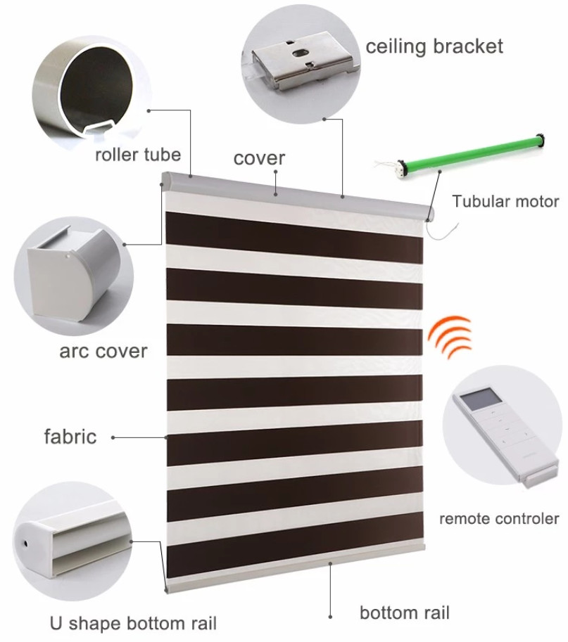 High Quality modern home window zebra blinds shade Customized size