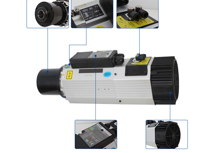 400HZ Frequency Auto Tool Change Spindle Motor for CNC Operating Speed 12000rpm