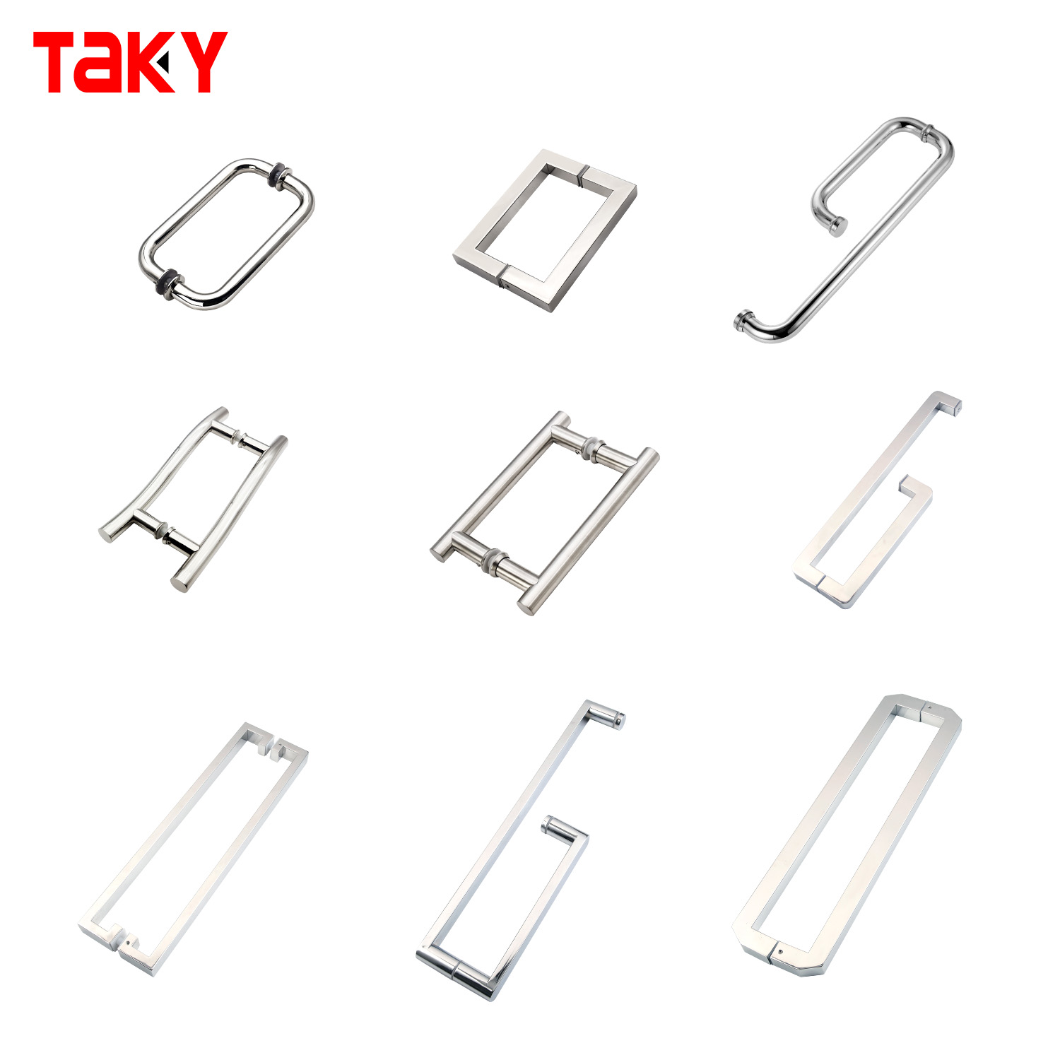 12mm Glass Thickness Stainless Steel Rectangular Tube Bar Glass Door Straight Single Sided Pull Handle