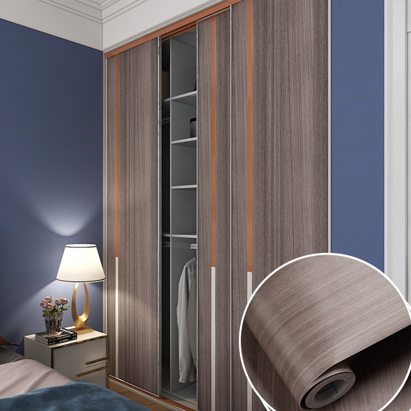 PVC Retro Wood Grain Self-Adhesive Wallpaper Peel And Stick Waterproof Stickers Removable Anti-Scratch For Kitchen