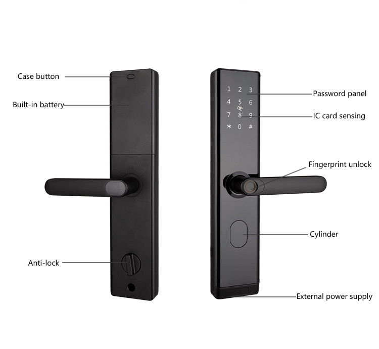 Digital Fingerprint Smart Door Lock Waterproof Electric With APP TTLOCK BLE Wifi