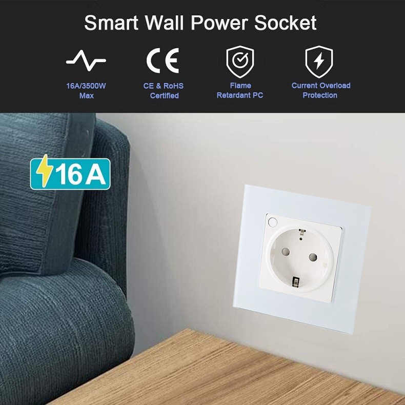 Tuya Amazon Google Alexa App Timer Remote Control Smart Wall Power Socket