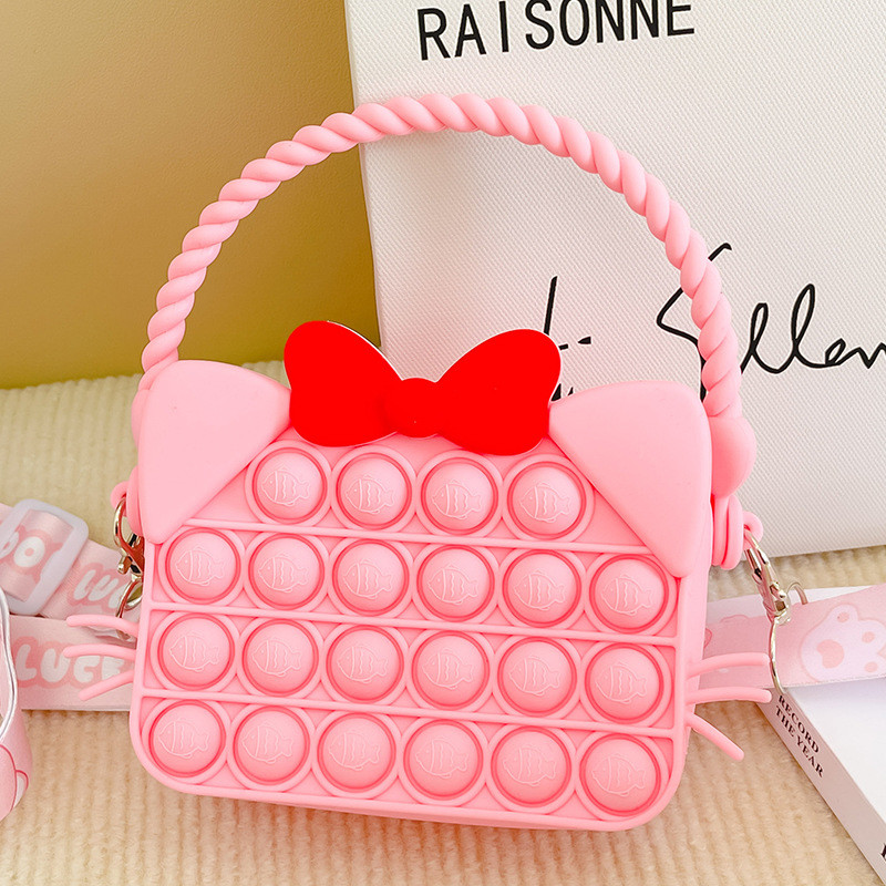 Bpa Free Cartoon Silicone Pencil Case For Kids Shoulder Handbag Crossbody Purse Bag Christmas Birthday Gifts Pencil Case