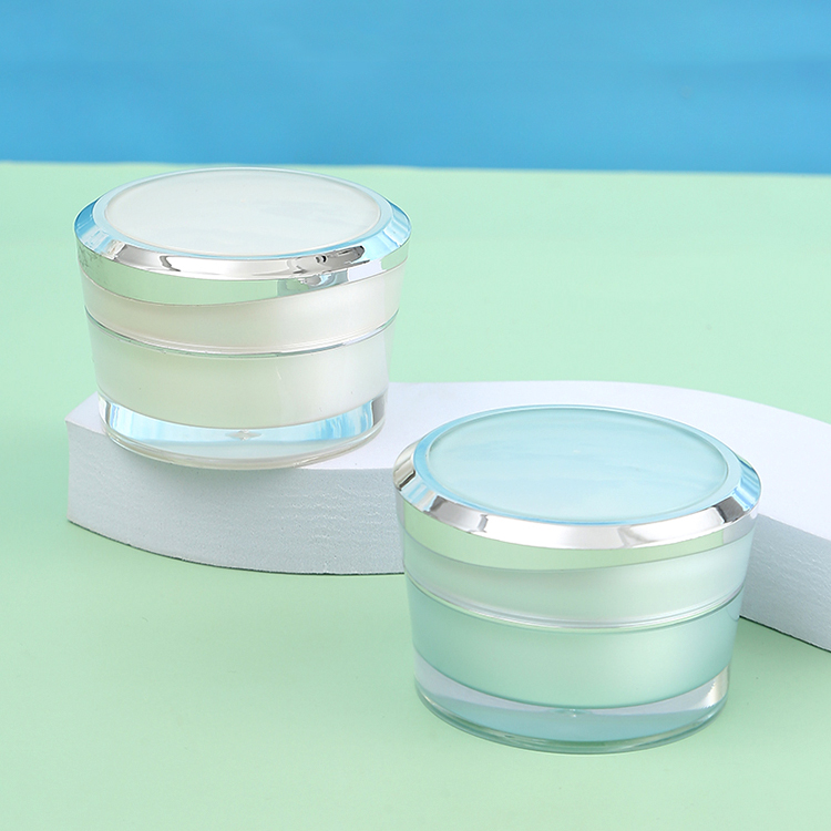 Custom Global Recycled PCR PLA Material Biodegradable Cosmetic Packaging Containers Plastic Acrylic Cream Jar with Replacement