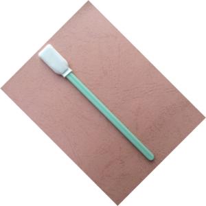 China Rectangular Microfiber Swabs Green PP Stick , Sterile Cleaning Swabs For Printers on sale