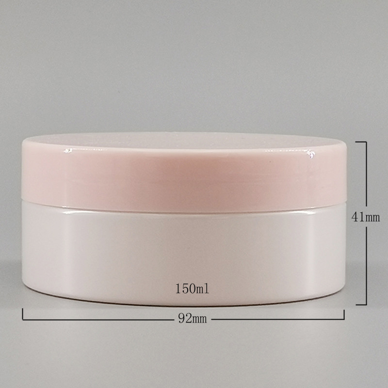 150ml White PET Hair Gel Cosmetic Jar 89mm Pink Screw Cap