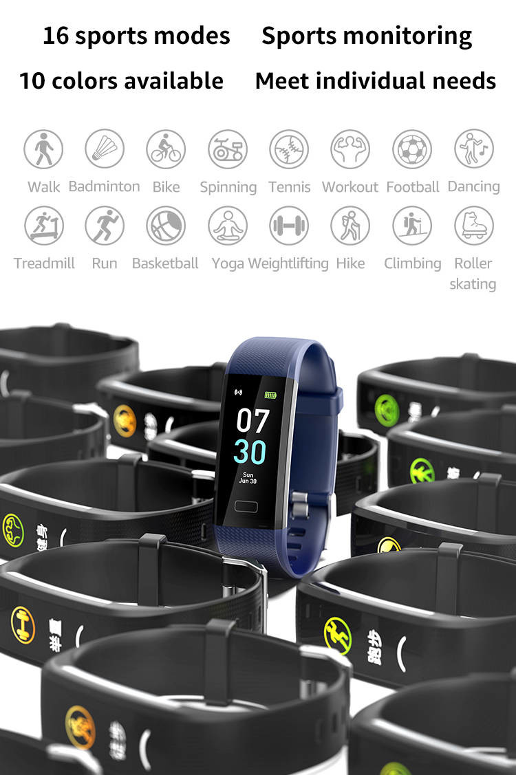 TPU Strap Bluetooth Smart Bracelet BLE5.0 210mm Wristband
