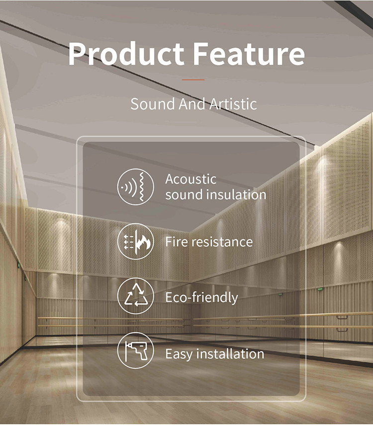 Decorative Natural Veneer Perforated Acoustic Wood Panels with E1 Grade Rating