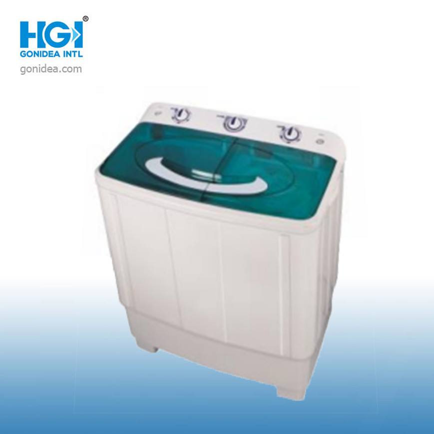 White Two Tub Laundry Semi Auto Washing Machine 9kg Top Load