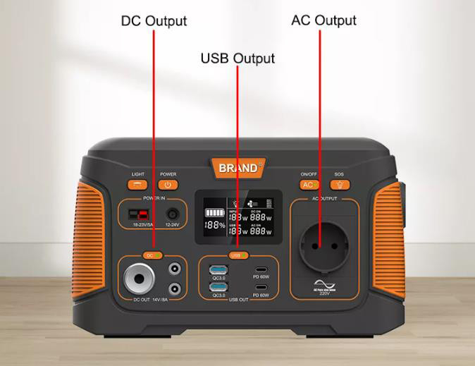 OEM ODM LiFePO4 lithium battery Portable Solar Power Station USB Type C DC AC OUTPUT lithium battery packs