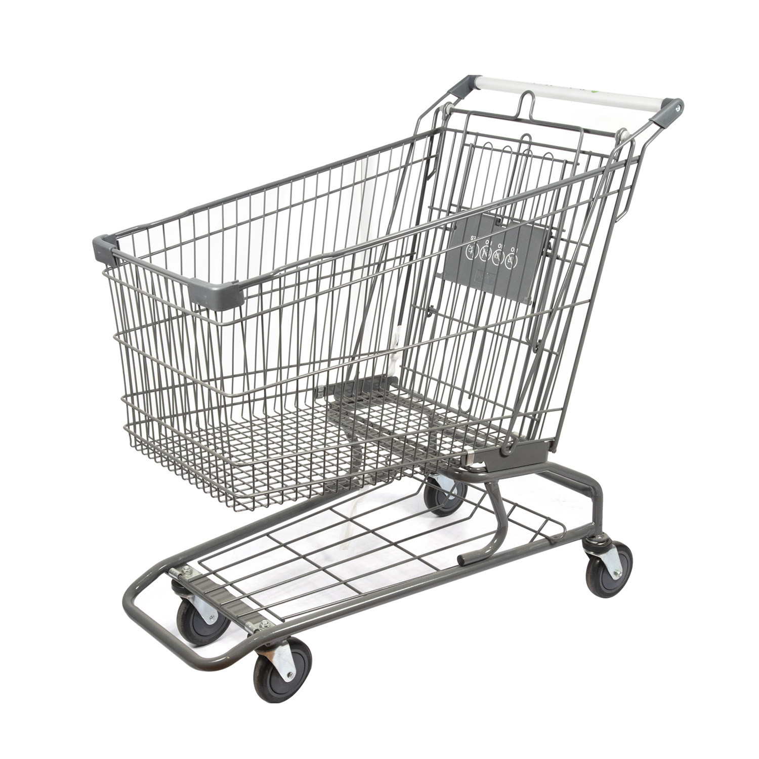 Light Gray 180L Large Capacity American Metal Shopping Cart Zinc And Powder Coating