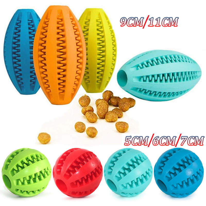 Dog Pet Treat Dispensing Ball Solid Rubber Chew Toy with Natural Rubber Material in Dark