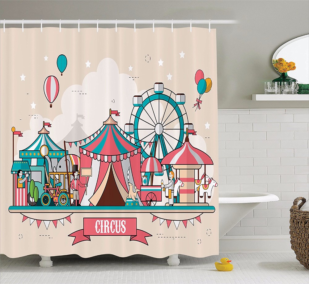 Eco Friendly PEVA Stylish Waterproof Shower Curtain Custom Printing Acceptable