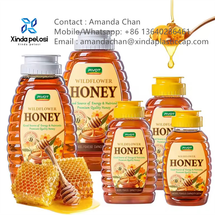 PP Plastic Flip Top Cap With Silicone Valve For Squeeze Honey Condiment