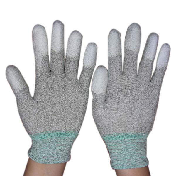 10e6 Ohm Carbon Fiber Electrostatic Discharge ESD Dotted Safe Gloves