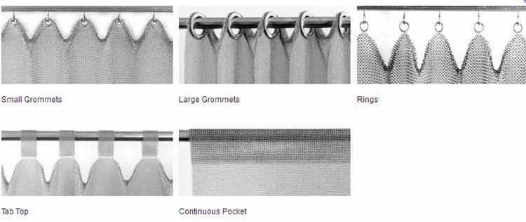 Ring Dia 1.0 x 20mm S Hook Metal Mesh Drapery with Flat Wire For Ceiling Treatments