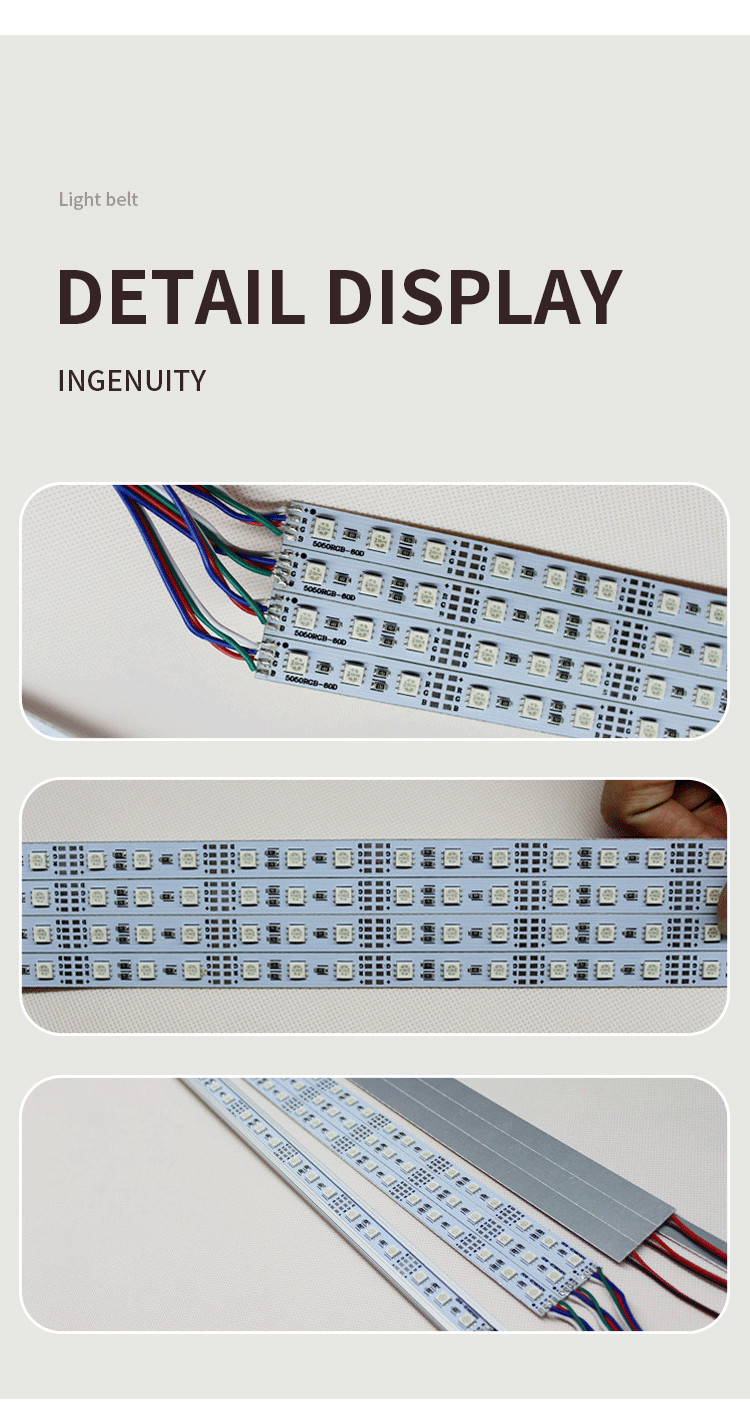 Bright Patch 5050RGB LED Hard Strip DC 12V 60 Colorful Lights