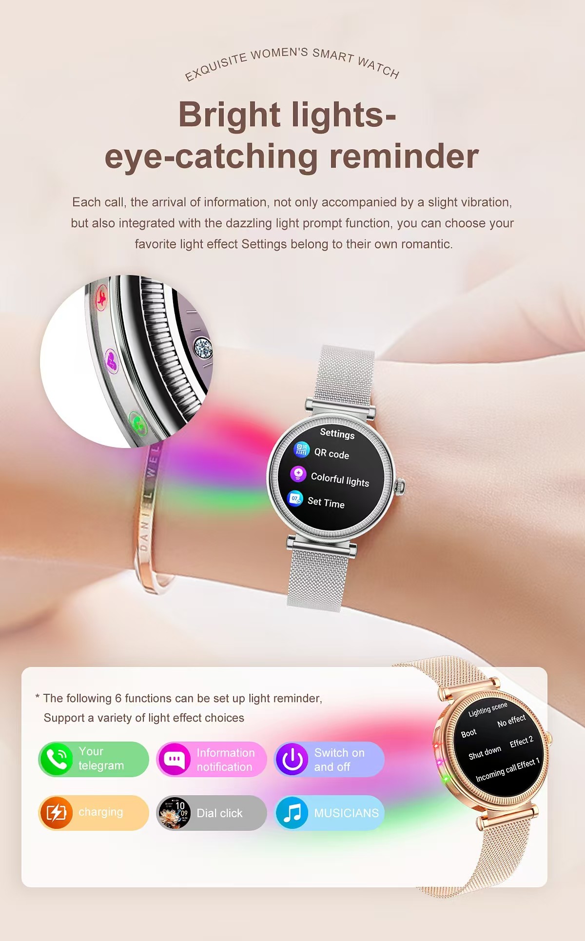 CF37 Fitness Tracker Ladies Watch Message Reminder Smart Watch For Health Monitoring
