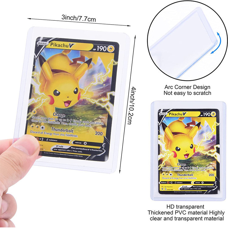 Protective 0.6 Inches Trading Card Sleeve 4 X 3 Inches Dimension