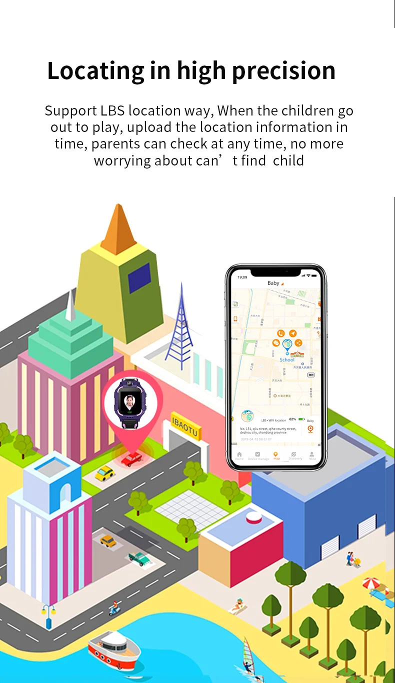 Q19 Anti Lost Smart Childrens Tracker Watch SOS Phone 2g IP67 IOS Android