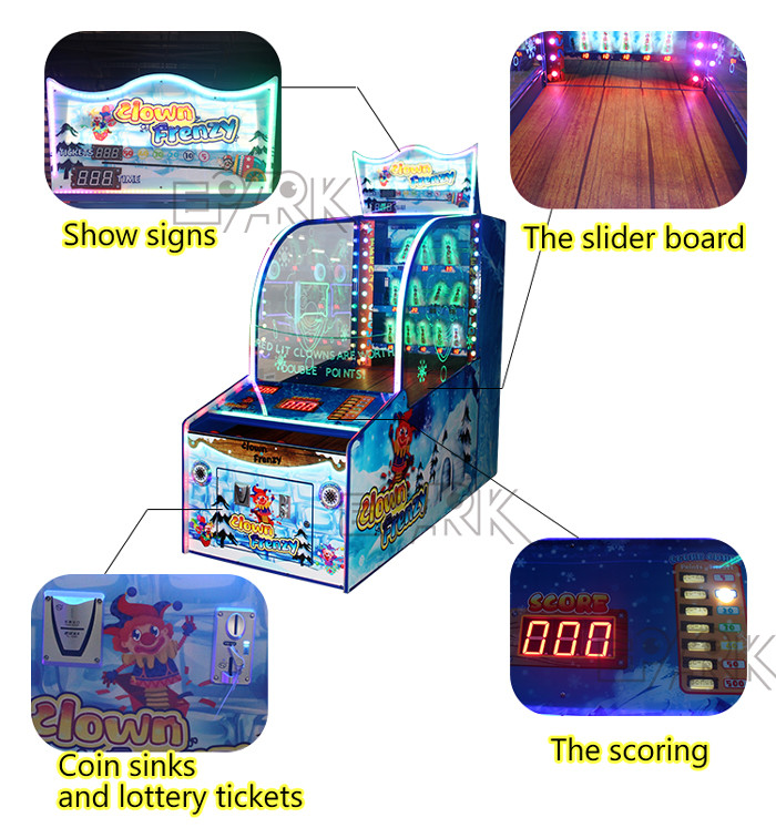 Key Master Clown Frenzy Throw Ball Redemption Game Machine 150W 350W
