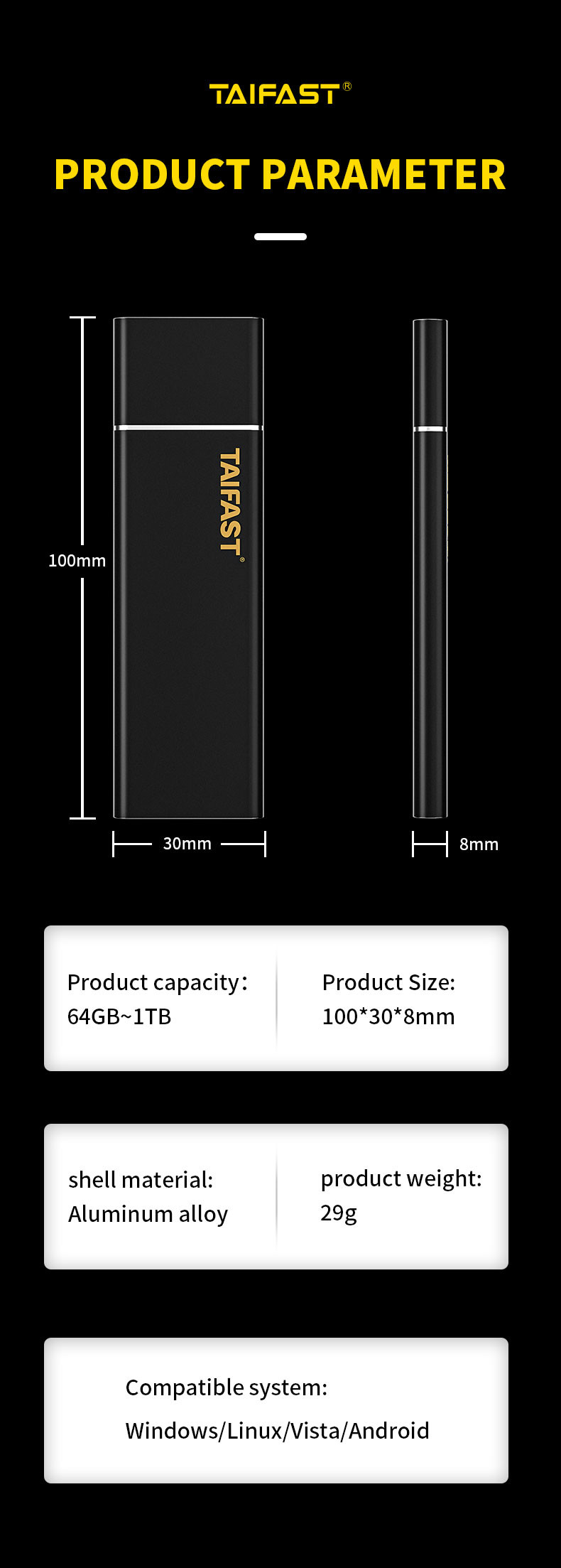 60gb NGFF Mobile Hard Drive M 2 Sata Taifast External Portable Disk