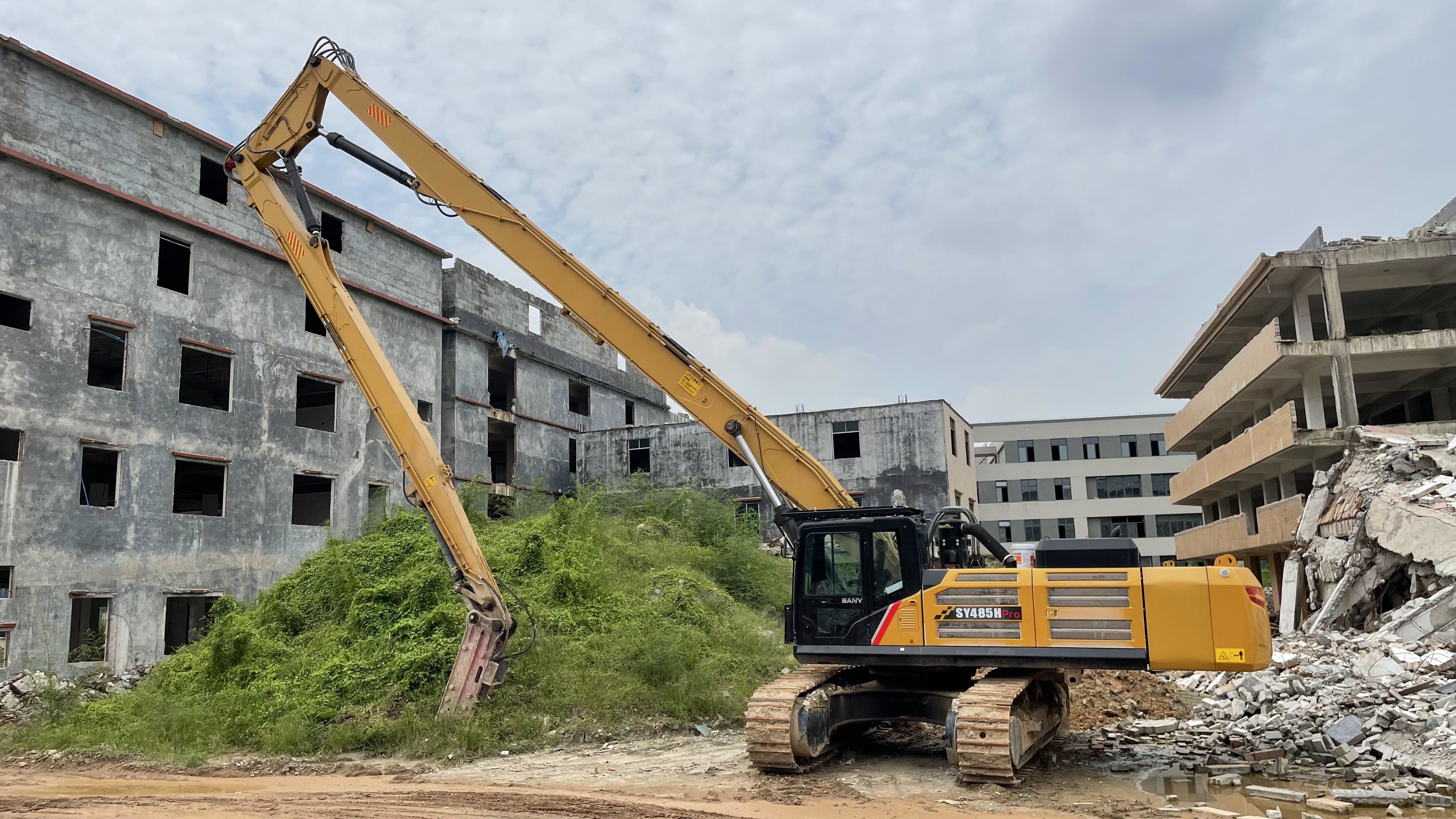 Excavator Extension Long Reach Boom Arm 17m 18m 23m High Reach Demolition Attachment