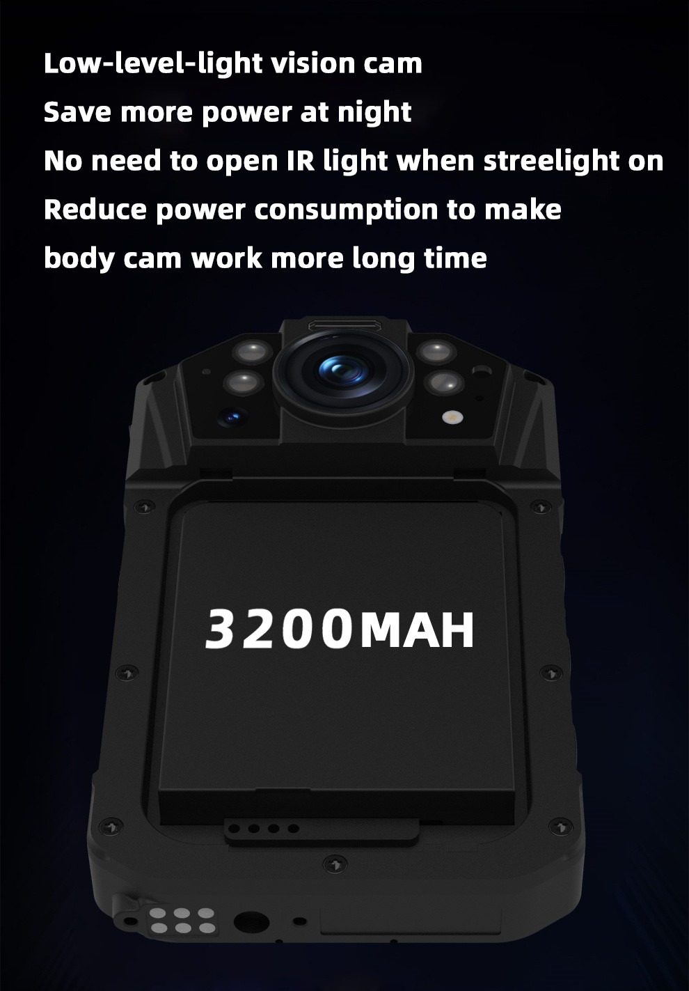 4G Police Body Camera With Audio Low Light Camera 3.1 Inch Touch Screen