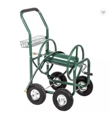 Green Portable Garden Yard Water Planting Hose Reel Cart for Strong and Sturdy