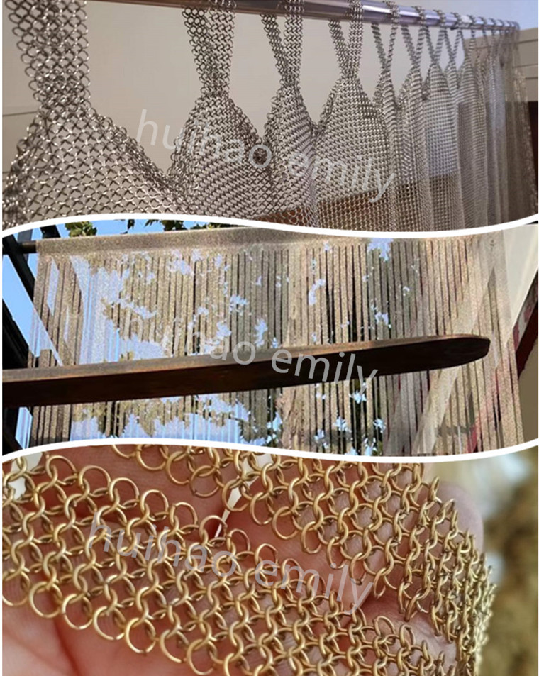 Stainless Steel 7mm Ring Mesh Curtain For Interior Decoration