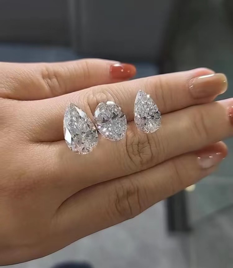 synthetic diamond grit Lab grown diamonds jewelry Pear shape earing necklace ring