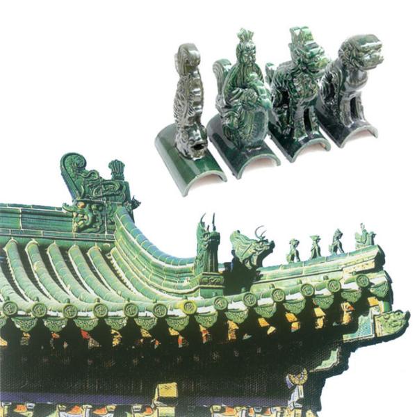 Dragon Beast Chinese Roof Ridge Decorations Glazed Colorful Finial For Roofing