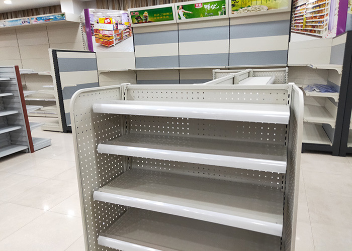 Heavy Duty Style Supermarket Metal Shelves 3-6 Layers Single / Double Sided