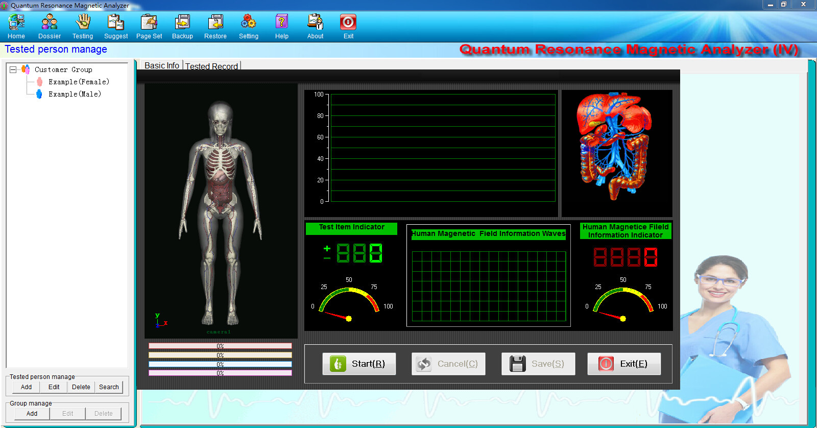 Korean version quantum body analyzer middle size with 44 reports