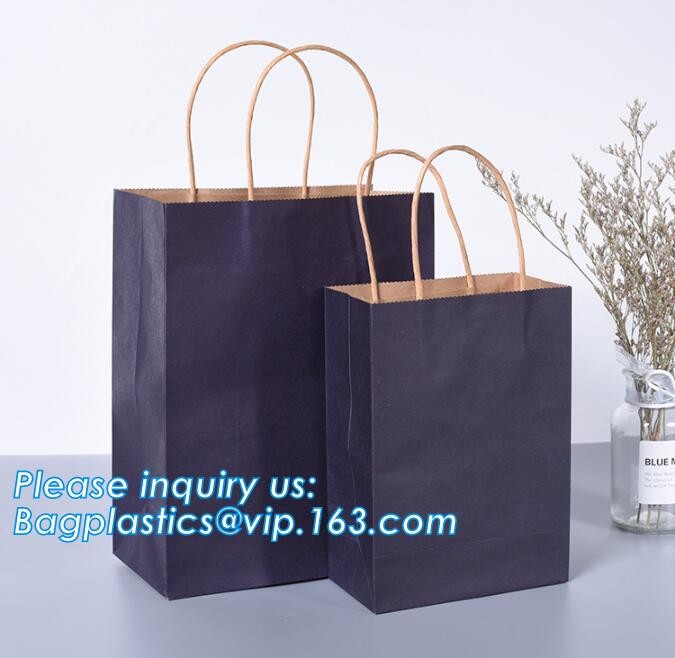 Customized Red Printed Kraft Paper Shopping Bag with Ribbon Handles and Bowknot,Kraft Paper Shopping Bag with Kinds off