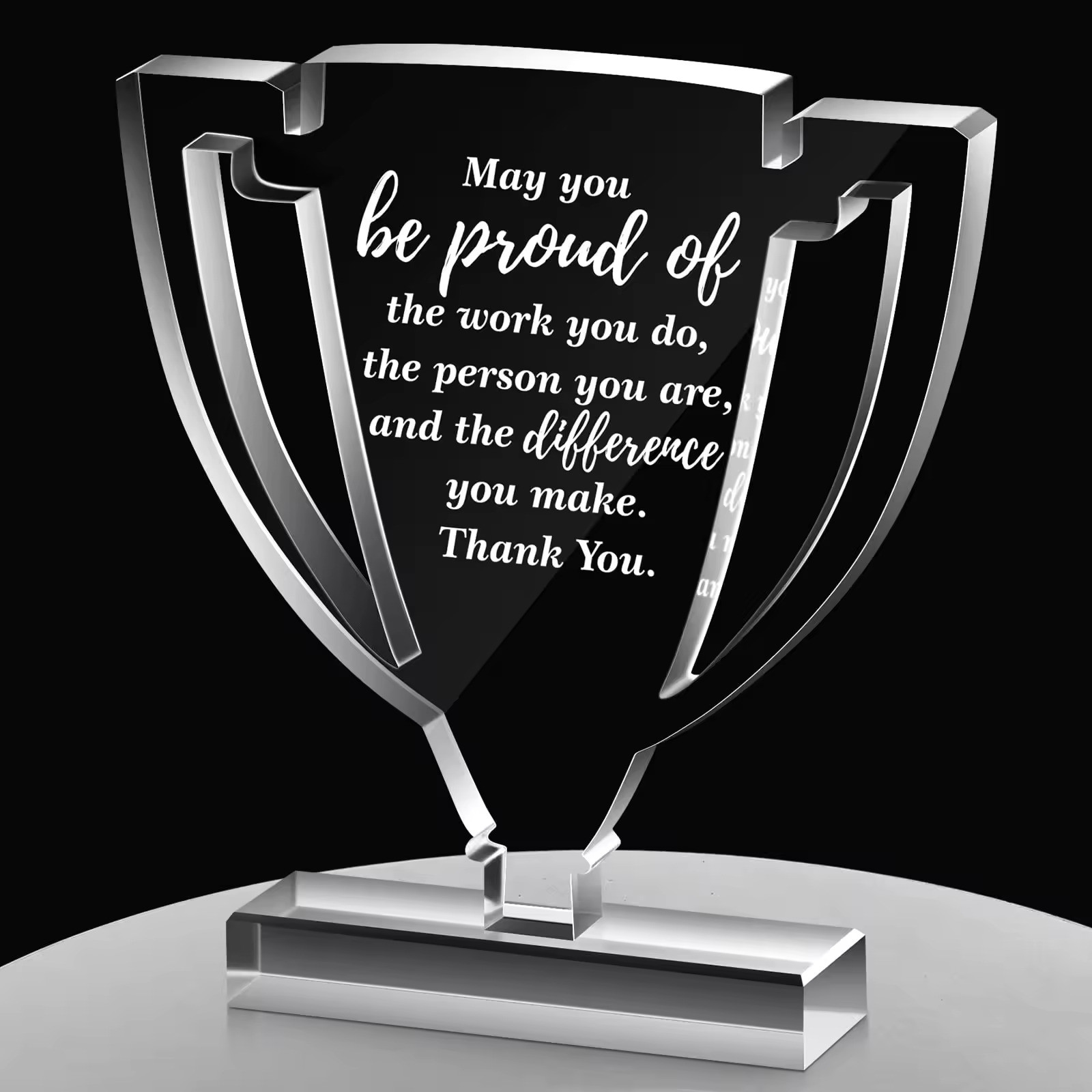 Highly Durable PMMA Award Cast Plexiglass Plaques 11x13.5cm Custom Engraving