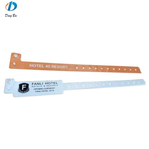 Clear Identification PVC Button Bracelets One Time and Customized Design for Hotels