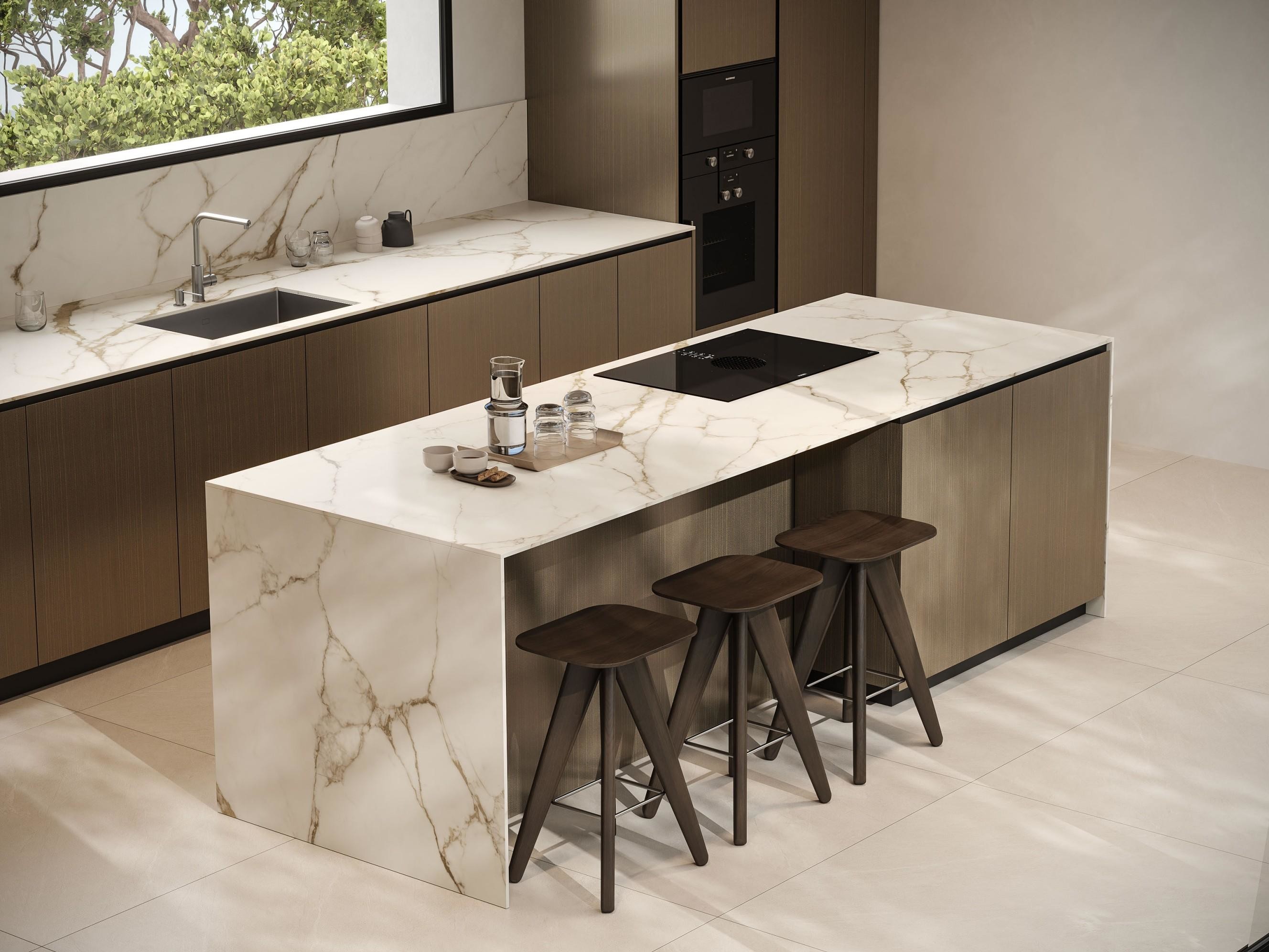 Multifunctional Household High End Wood Veneer Kitchen Furniture For Apartments And Hotel