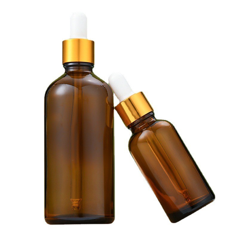 Glass Collar Luxury Empty Cosmetic 50ml Round Matte Frosted Face Serum Bottle 15ml30ml100ml Essential Oil Glass Amber Dropper Bottle With Box