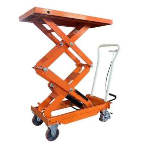 Mobile 300kg Manual Scissor Lift Tables Platform 1010mmx520mm Max Height 1585mm
