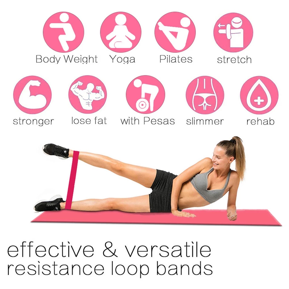 Pink 50cm TPE Resistance Bands TPE Physical Therapy Bands For Legs